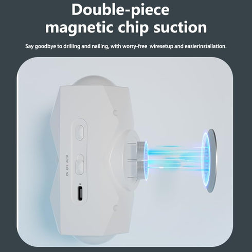 Rechargeable Motion Sensor Night Light, Magnetic RGB Color Changing LED Ambient Lighting, Compact Battery Operated