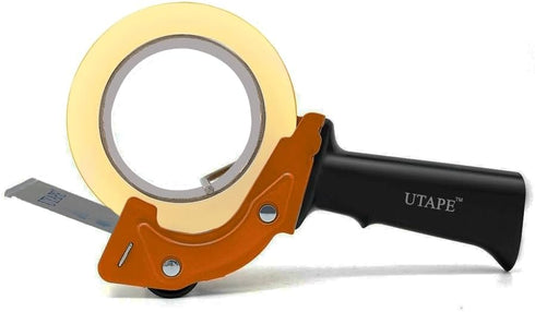 Packing Tape Dispenser, Fast Reloader Heavy Duty Packing Tape Dispenser 3 Inches, Lightweight Ergonomic Industrial Handheld, for Packaging and Moving Boxes in Orange Color by UTAPE