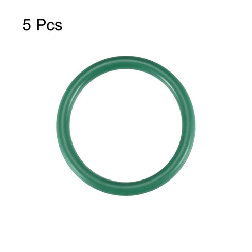 uxcell Fluorine Rubber O-Rings, 34mm OD 27mm ID 3.5mm Width FKM Seal Gasket for Machinery Plumbing, Green, Pack of 5