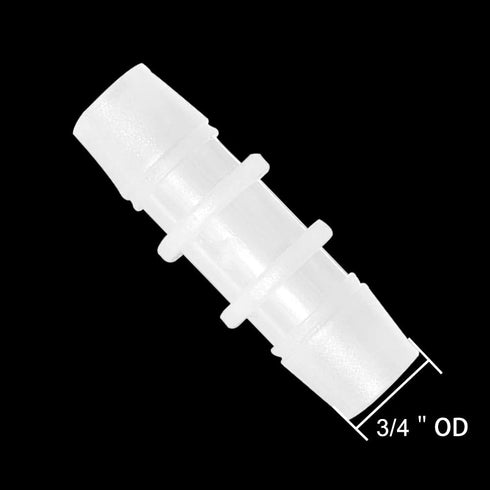 Plastic Hose Barb Fitting 3/4" x 3/4" Pipe Connectors Joint Splicer Mender Adapter Union for Aquarium Household Adapters Fuel Gas Liquid Air (Pack of 5)