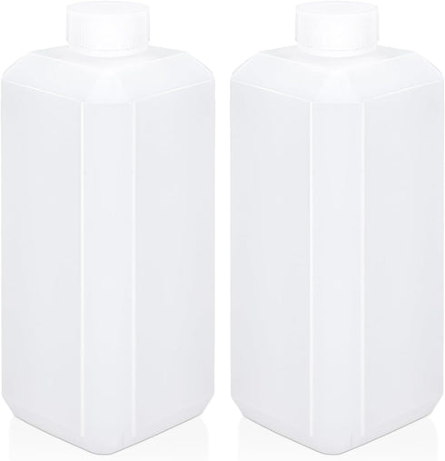2 Pcs Plastic Lab Chemical Reagent Bottles, 16.9oz Square Sample Storage Container with Inner Ring Cover