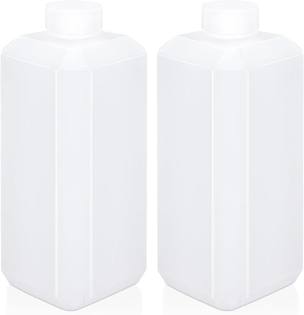 2 Pcs Plastic Lab Chemical Reagent Bottles, 16.9oz Square Sample Storage Container with Inner Ring Cover