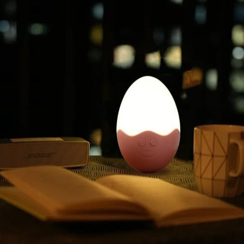 7 Kids Night Light, LED Touch Baby Egg Light for Nursery, Warm White & RGB Colors Changing, Tumbler Touch Night Lamp