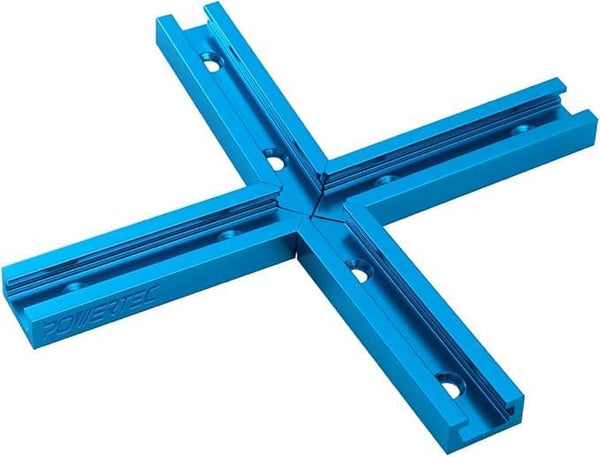 POWERTEC 71609 3" T-Track Intersection Kit with Predrilled Mounting Holes for Universal T Track Accessories