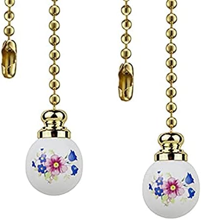 Ceiling Fan Pull Chain, 12 Inches Handle Ceramic Zipper Extension Chandelier Ceiling