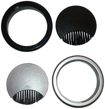 2" Plastic Brush Desk Grommet, Black (3 Pack)