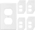 1-Gang Duplex Outlet Wall Plate Cover for Electrical Outlets Unbreakable Polycarbonate Thermoplastic White (20 Pack)