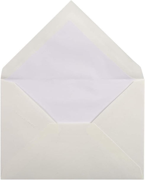 Lalo 21400L - Pack of 25 Gummed Lined Envelopes C6, Vergé De France, White by Clairefontaine