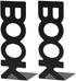 KiBcsLic 2X Heavy Duty Metal Bookends Non Skid Book Stoppers for Home Stationery Office Desk, Black