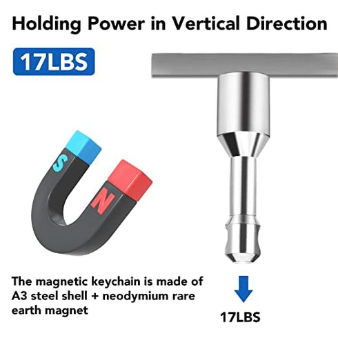 TRYMAG 10 Pack Keychain Magnets, Neodymium Pocket Keychain with Strong Magnetic for Testing Jewelry