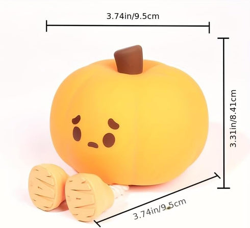 Generic 3 Dimmable Cute Pumpkin LED Night Light, Level Nursery Nightlight, Silicone Soft Light Lamp Gift, Rechargeable