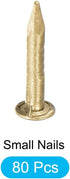 Small Nails (1.2x8mm) 80pcs, Brass Tiny Hardware Nails for Household Woodworking, Brass Tone