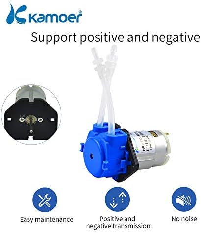 Low flow peristaltic pump 12V dc Kamoer NKP DIY liquid small dosing pump for aquarium lab analytical 3mm ID x 5mm OD Blue