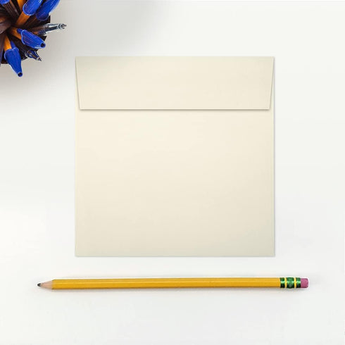 LUXPaper Square Invitation Envelopes, 5" x 5", Natural, 70lb. Text, 50 Qty, Peel & Press