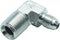 2 Pcs Hydraulic Fitting 1/4" Male JIC (7/16"-20Tpi) x 3/8" Male NPT 90° Elbow Pipe Adapter Flare