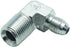 2 Pcs Hydraulic Fitting 1/4" Male JIC (7/16"-20Tpi) x 3/8" Male NPT 90° Elbow Pipe Adapter Flare
