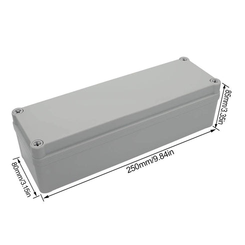 LeMotech Waterproof Dustproof IP67 Junction Box DIY Case Enclosure, Gray 9.8 x 3.1 x 3.3 inch