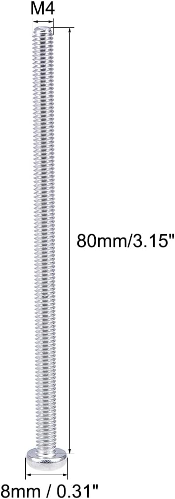 uxcell M4x80mm Machine Screws Pan Phillips Cross Head Screw 304 Stainless Steel Fasteners 10Pcs