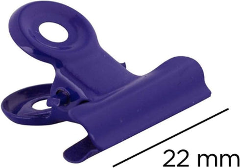 JAM PAPER Metal Bulldog Clips, Small 22mm, Purple, 25/Pack for Office Use
