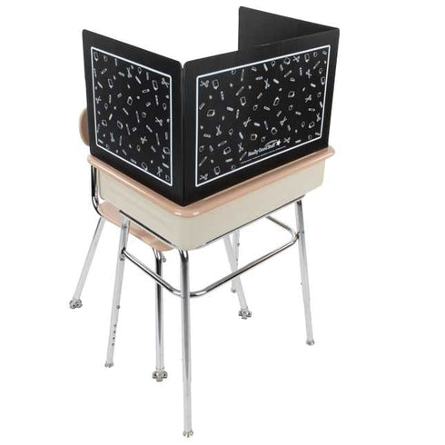 Really Good Stuff Deluxe Privacy Shield, Large - Black Corrugated Plastic for Student Desks