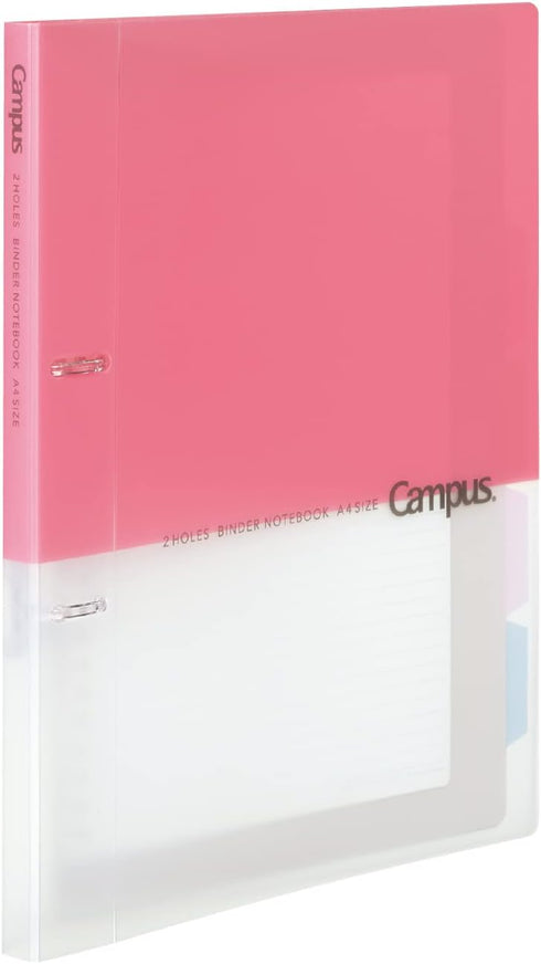 Kokuyo Campus 2-Ring Loose Leaf Binder, A4, 2 Holes, Up to 100 Sheets, Pink, Japan Import