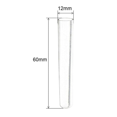 MG1004-50 50pcs 3.5ml Clear Plastic Test Tubes Without Caps, 12mm X 60mm, Round Bottom