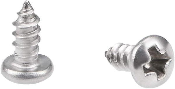uxcell 2.2x5mm Self Tapping Screws, Phillips Pan Head Screw, 316 Stainless Steel Fasteners, 50Pcs
