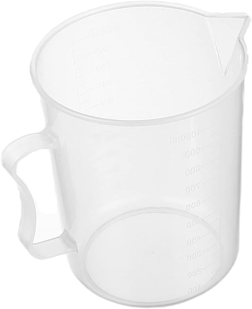 Bettomshin 1Pcs 1000ml Metric Plastic Graduated Beaker, Multipurpose Mixing Cups Measuring Cup for Lab Kitchen