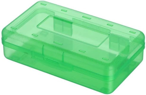 Plastic Translucent Pencil Box, Pencil Cases with Snap-Tight Lid for Pens, Pencils, School and Office Supplies, 1 Pack