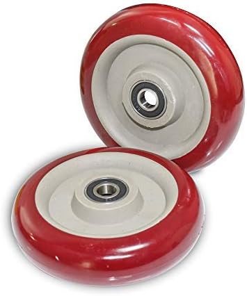 3 Inch 265 (S:3 Inch,Red) URBEST Push Cart Wheels, Heavy Duty PU Caster Wheels Bearings Repair Kits, Pltae Casters
