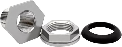 Beduan 1" Female Bulkhead Water Tank Connector Stainless Steel Thru-bulk Fitting