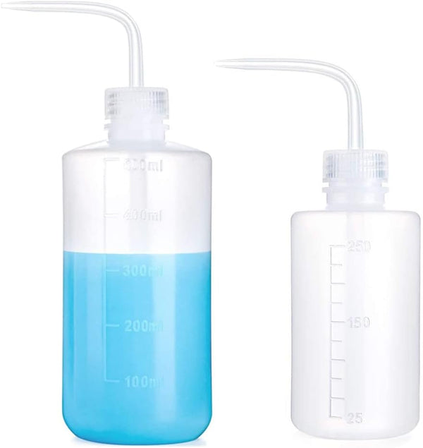 Yuelong Plastic Squeeze Bottle - 2Pcs Safety Wash Bottle 500ml & 250ml for Medical Tattoo Supplies