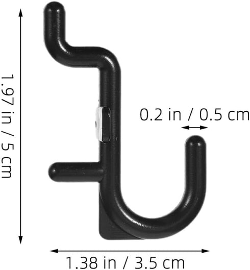 80pcs J-Shaped Pegboard Hooks for Garage Tool Storage Heavy Duty Black Plastic Peg Hooks for Peg Board Wall Hanging