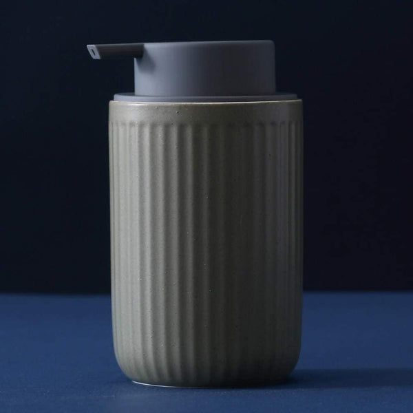 PAGOIAAR Soap Dispenser - Bathroom Countertop Pump Bottles, Refillable Ceramic Stripe Matte Lotions