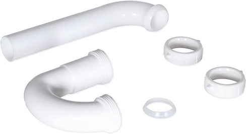 EZ-FLO 1-1/4 Inch P-Trap, White Polypropylene for Tubular Drain Applications, 35374