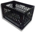 Hengulus Authentic 19x13x11 6 Gallon 24 Quart Rectangular Dairy Milk Crate (BLACK)