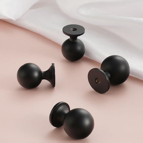 SANCHAKOU 2Pcs Dresser Drawer Pulls Brass Bedside Table Wardrobe Handle Round Ball Single Hole Cabinet Door Handle