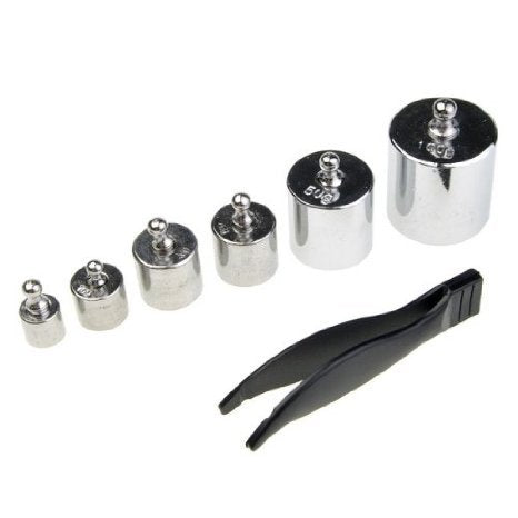 Precision Weight 5g 10g 20g 50g 100g Steel Chrome Calibration Scale Weight Kit Set with Tweezers for Digital Balance