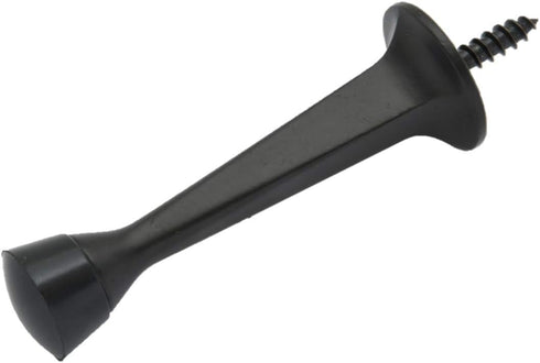 QCAA Heavy Duty Solid Rigid Door Stop, 3", Zinc Die Cast, Matte Black, Made in Taiwan, 5 Pack