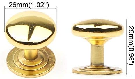 Set of 6 Modern Round Cabinet Hardware Knob Kitchen Drawer Dresser Handles Furniture Wardrobe Pull Gold Single Hole by Pxyelec