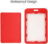 Vertical ID Card Badge Holder with Detachable Lanyard, Heavy Duty Hard Plastic Name Tag Holder (Red)