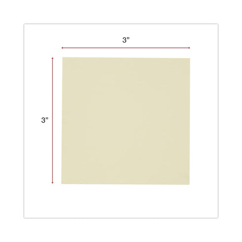 Universal 28068 Recycled Sticky Notes, 3 x 3, Yellow; 100-Sheet, 18/Pack (UNV28068)