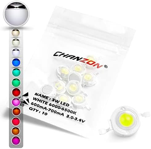 10 3W (6000K 6500K 600mA 700mA 3V 3.4V 3 3 Bulb CHANZON pcs High Power Led Chip White - / - / DC - / Watt) Super Bright