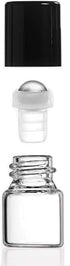 USRommaner 50 Pack 1ml 1/4 Clear Glass Sample Vials For Essential Oils,Empty Glass Roller Bottle With Stainless Steel