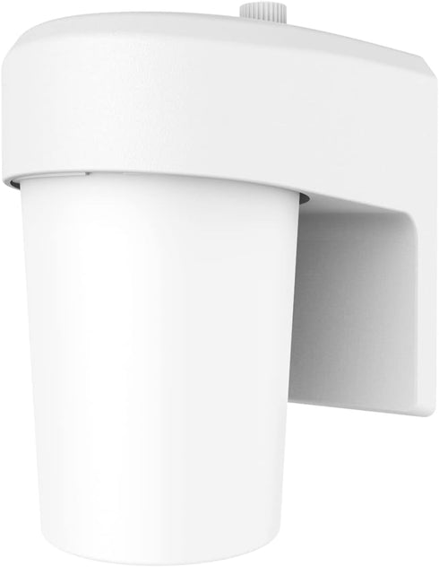 HALO FE 1-Light White LED Outdoor Lantern Sconce with Dusk to Dawn