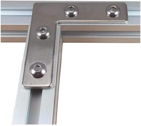 Aluminum Profile Connector Bracket Set - 4Pcs L Shape Connector, 16Pcs M5 T-Slot Nuts, 16Pcs M5x8mm Hex Socket