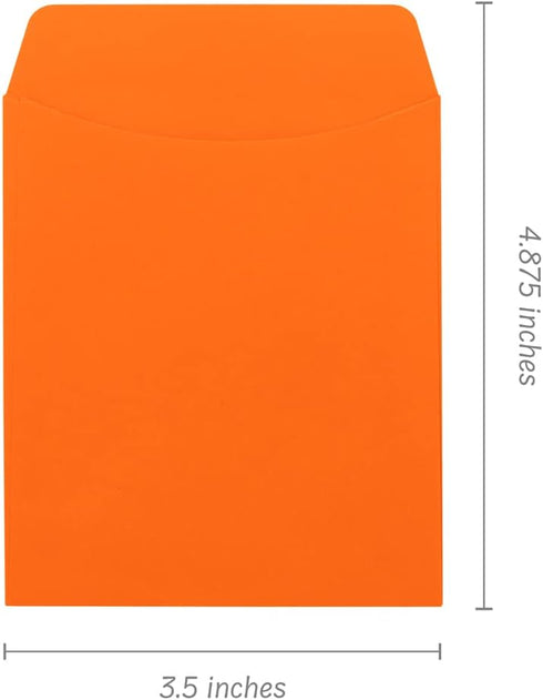 Hygloss 30 Library Card Pockets, 3.5x5 Inch, Non-Adhesive, Orange