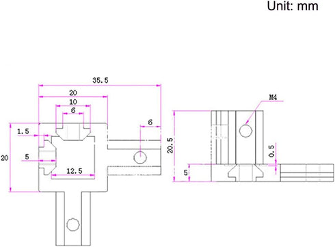 8PCS 3-Side End Corner Bracket Connector with Screws - For 6mm T-Shape Aluminum Extrusion Profile European Standard