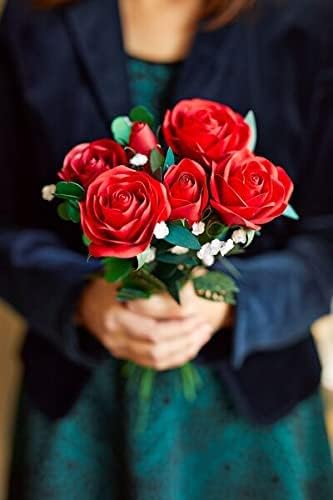 Set 1 6 3D 5" 7" 12" Lovepop Valentines Day of Pop-Up Card & Paper Handcrafted Roses for Her - Greeting Cards for Boys