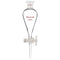 stonylab Borosilicate Glass 125 ml Heavy Wall Conical Separatory Funnel with 24/29 Joints and PTFE Stopcock
